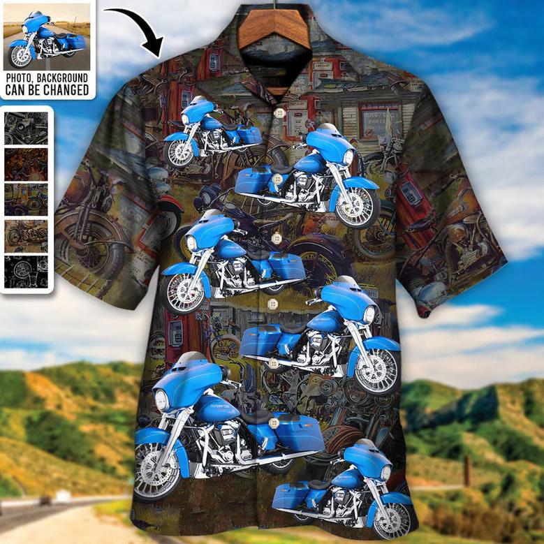 Motorcycle Biker Racing Custom Photo Hawaiian Shirt Personalized Photo Gifts, Custom Photo Gifts, Personalized Gifts Ideas