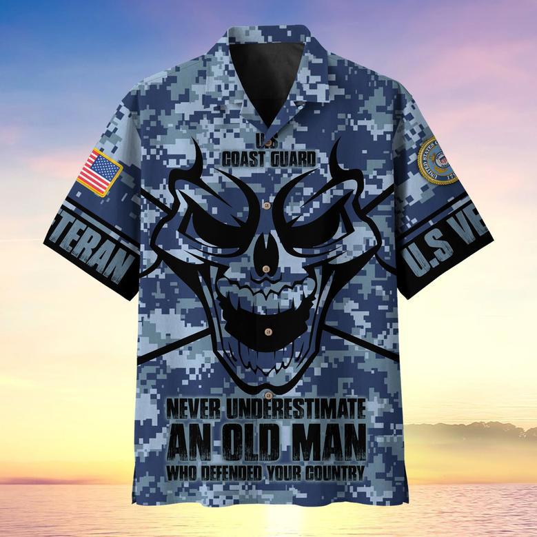 Never Underestimate An Old Man Skull US Veteran Multiservice Hawaii Shirt