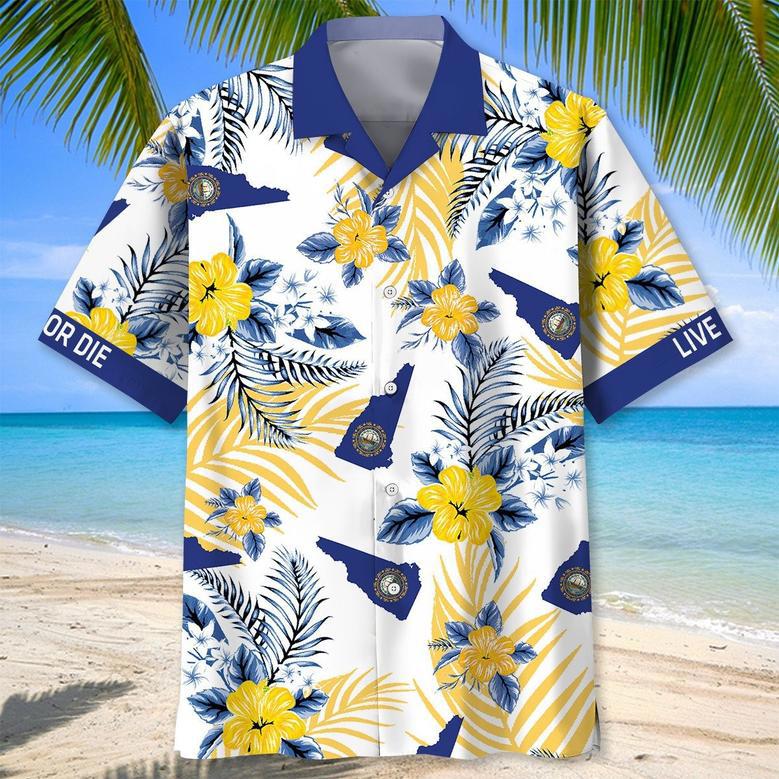 New Hampshire Proud Hawaiian Shirt for Men, Women, New Hampshire State Tropical Summer Beach Shirt