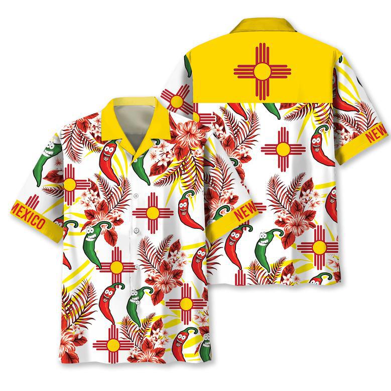 New Mexico Dancing Chilli Hawaiian Shirt for Men, Women, Funny New Mexico Summer Shirt