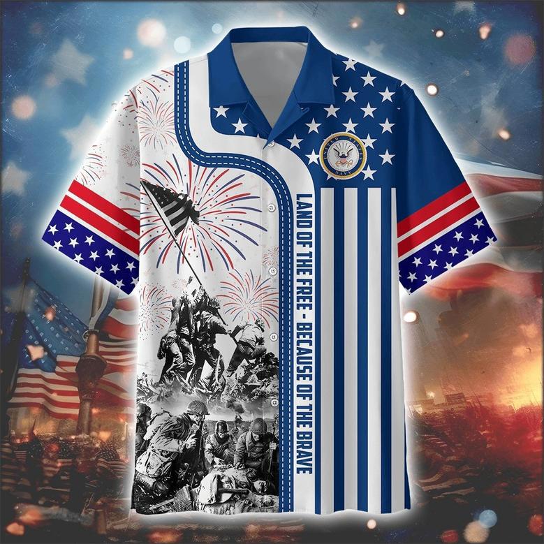 Of July Premium Proudly Served US Veteran Hawaiian Shirt Gift For Husband, Dad, Grandpa