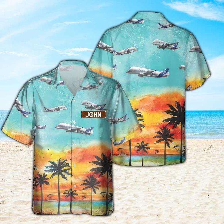 Personalized Airbus Beluga Hawaiian Shirt for Men Dad Veteran, Patriot Day