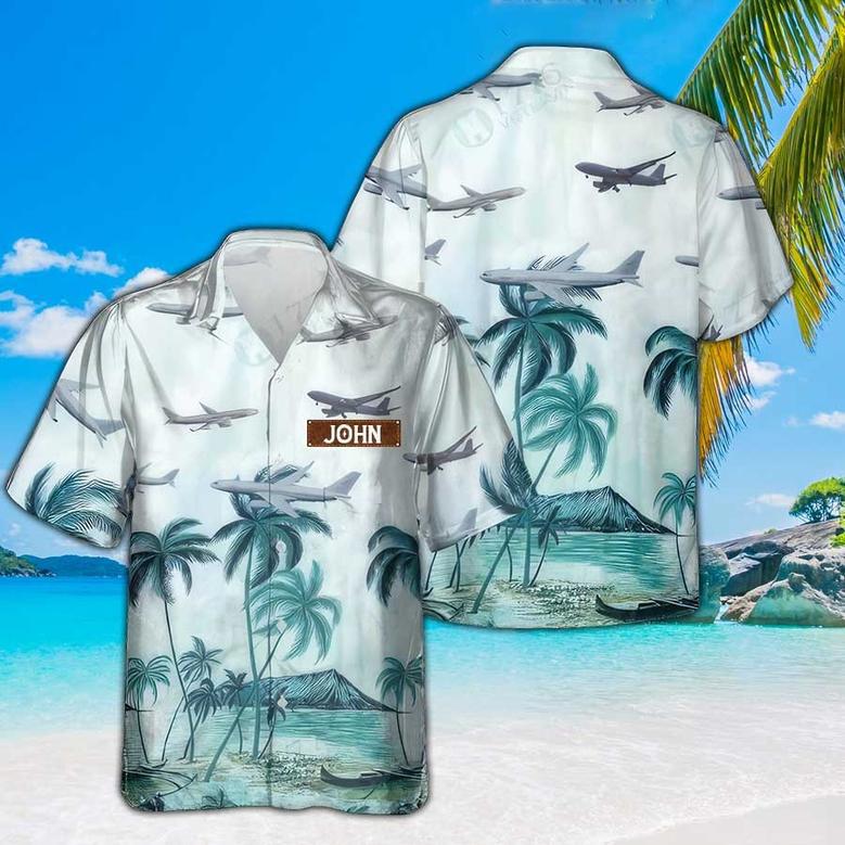 Personalized Airbus Hawaiian Shirt for Men Dad Veteran, Patriot Day