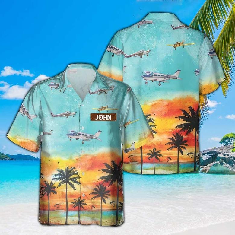 Personalized Beechcraft Sundowner Hawaiian Shirt for Men Dad Veteran, Patriot Day Gift for Husband