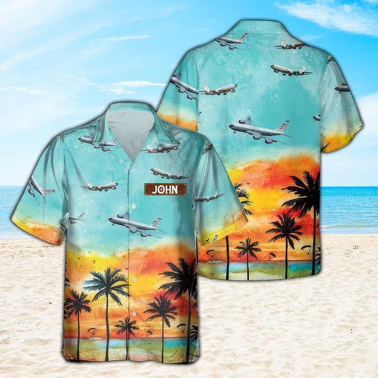 Personalized Boeing Hawaiian Shirt for Men Dad Veteran, Patriot Day Gift for Husband