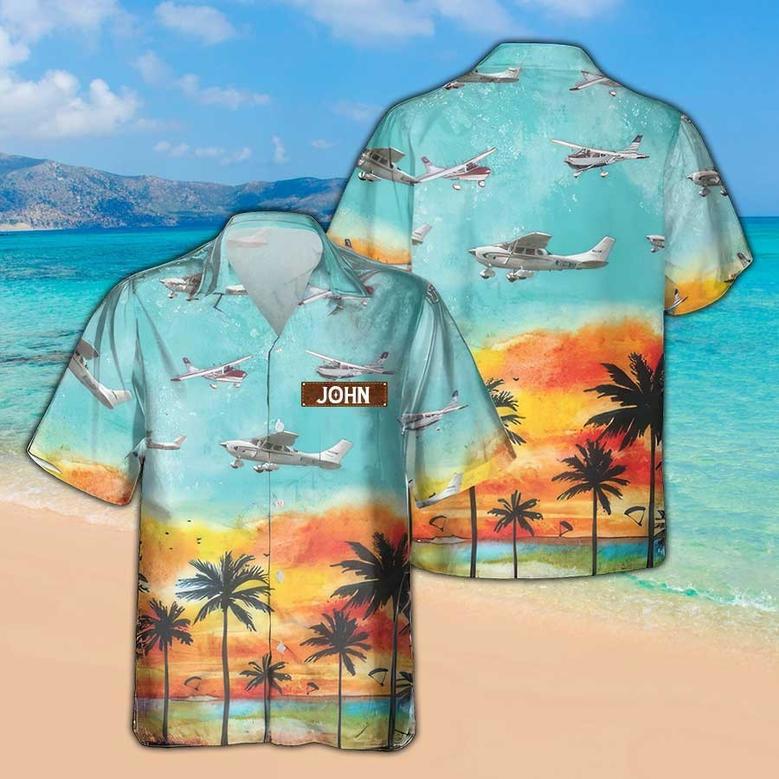 Personalized Cessna 206 Hawaiian Shirt for Men Dad Veteran, Patriot Day