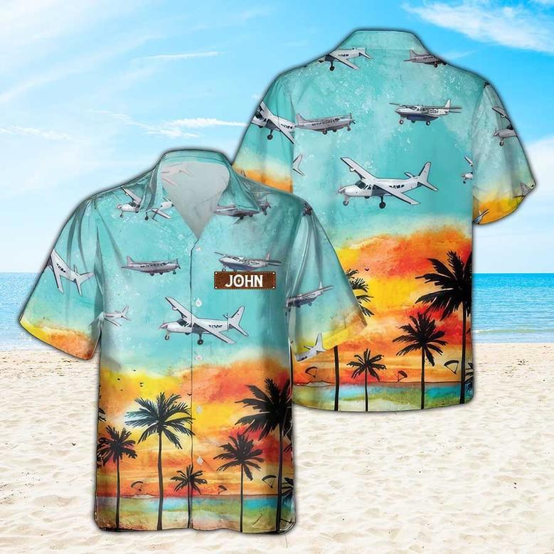 Personalized Cessna 208 Caravan Hawaiian Shirt for Men Dad Veteran, Patriot Day