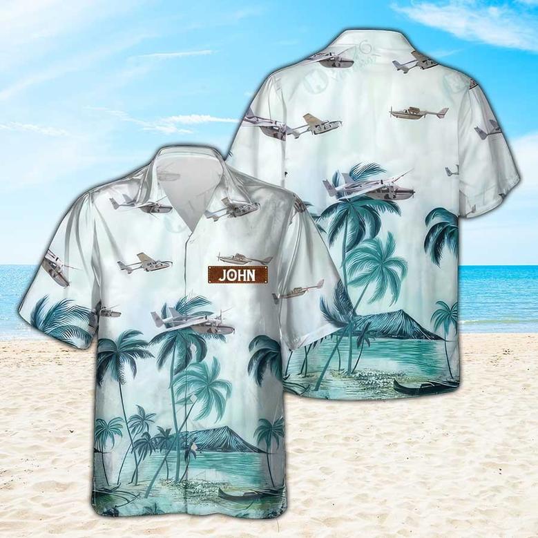 Personalized Cessna Skymaster Hawaiian Shirt for Men Dad Veteran, Patriot Day, Gift for Husband