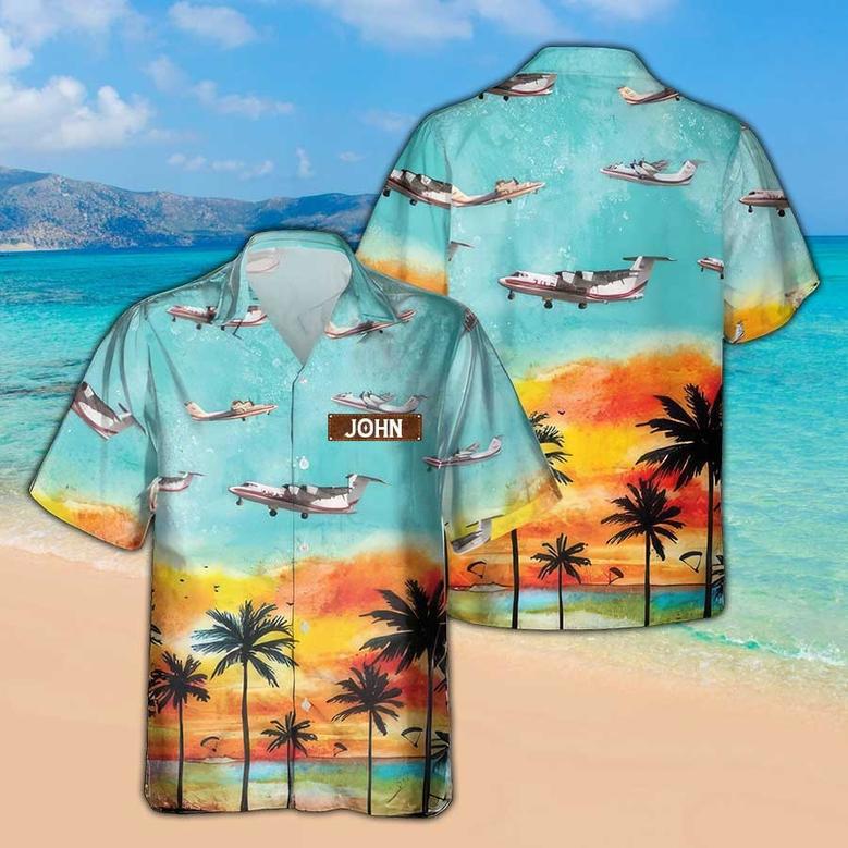 Personalized De Havilland Canada Hawaiian Shirt for Men Dad Veteran, Patriot Day, Gift for Husband