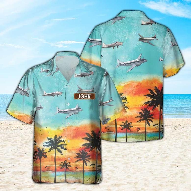 Personalized De Havilland DH 104 Dove Hawaiian Shirt for Men Dad Veteran, Patriot Day, Gift for Husband