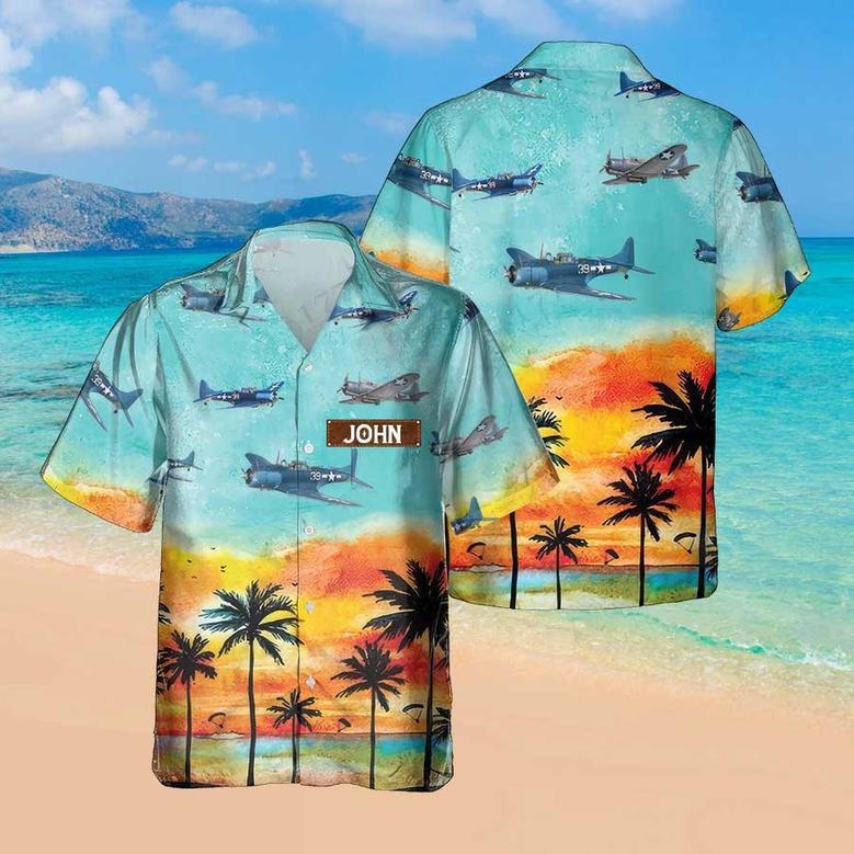 Personalized Douglas SBD Dauntless Hawaiian Shirt for Men Dad Veteran, Patriot Day, Gift for Husband