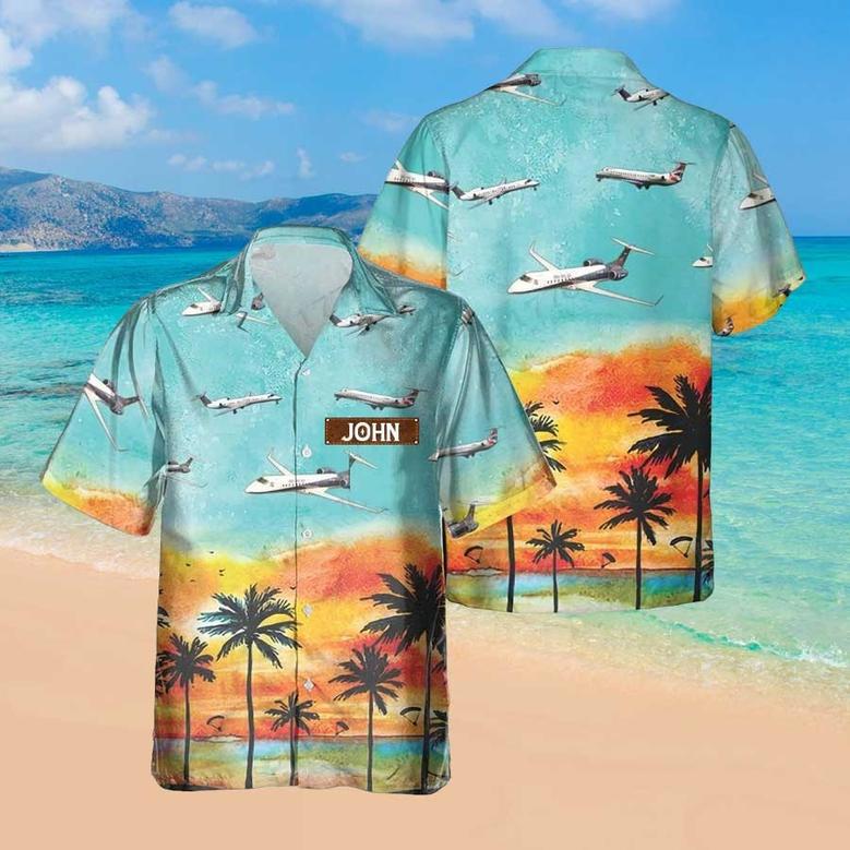 Personalized Embraer ERJ Hawaiian Shirt for Men Dad Veteran, Patriot Day, Gift for Husband