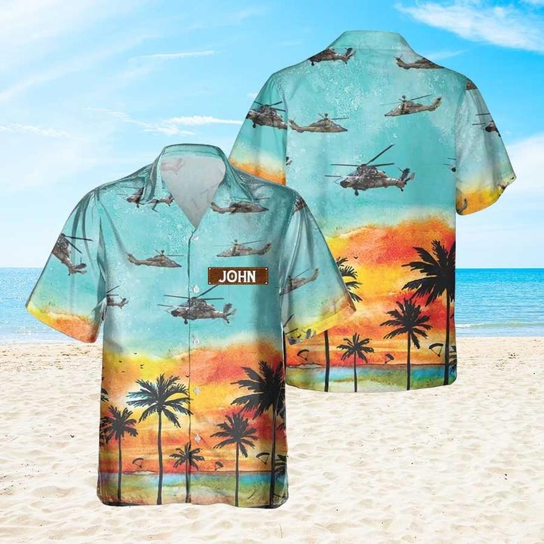 Personalized Eurocopter Tiger Hawaiian Shirt for Men Dad Veteran, Patriot Day, Gift for Husband