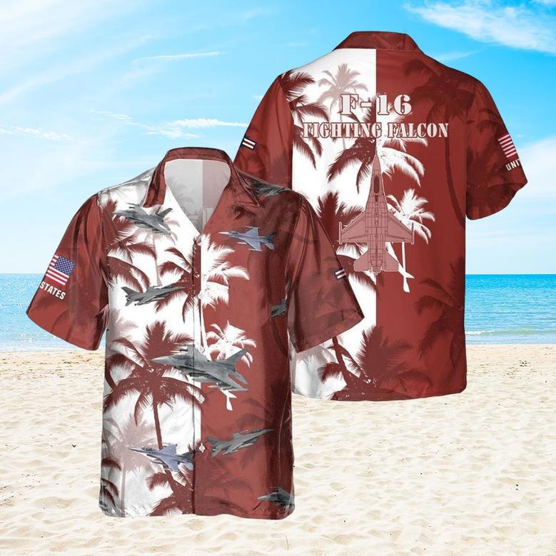 Personalized Fighting Falcon Hawaiian Shirt for Men Dad Veteran, Patriot Day, Gift for Husband