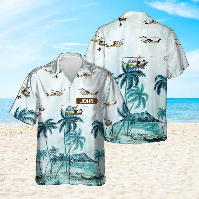 Personalized Firehawk Hawaiian Shirt for Men Dad Veteran, Patriot Day, Gift for Husband