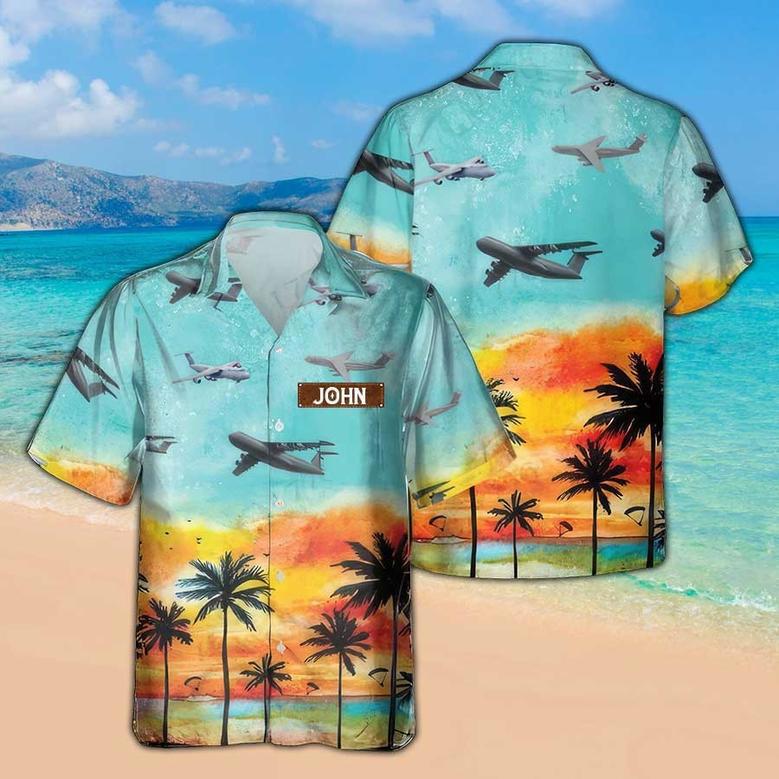 Personalized Galaxy Skytrain Hawaiian Shirt for Men Dad Veteran, Patriot Day