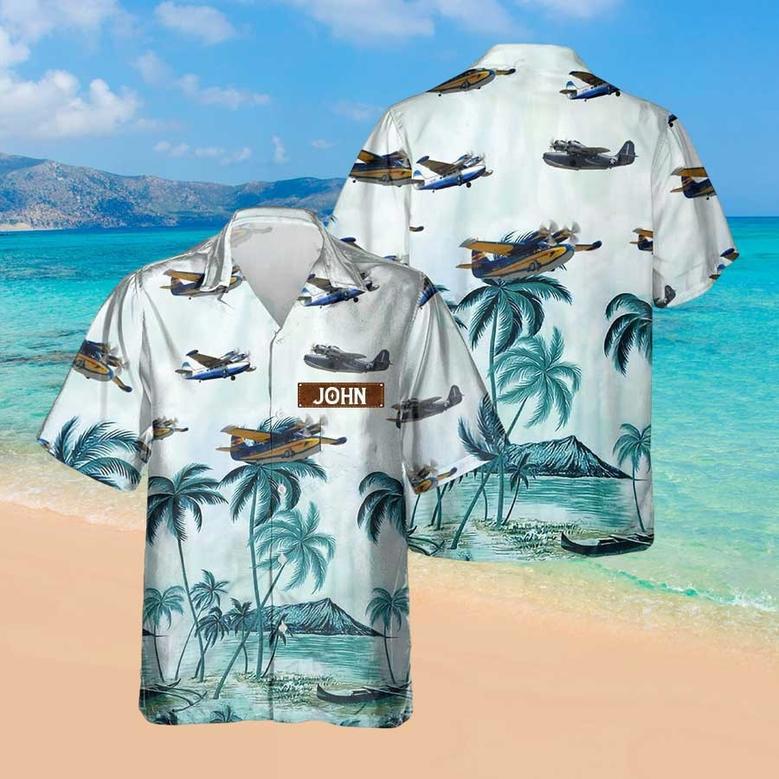 Personalized Goose Hawaiian Shirt for Men Dad Veteran, Patriot Day, Gift for Husband