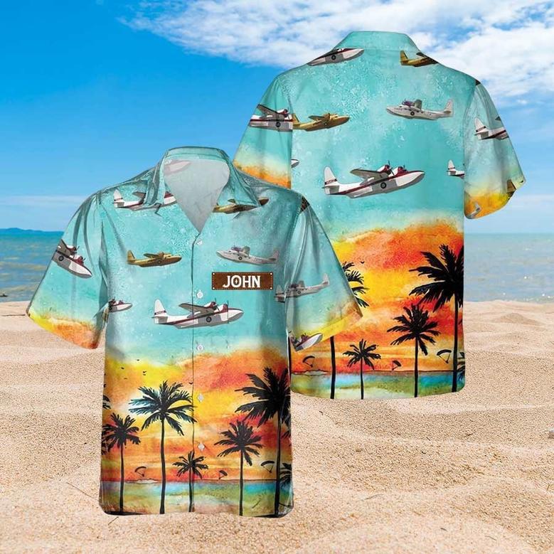 Personalized Grumman Mallard Hawaiian Shirt for Men Dad Veteran, Patriot Day, Gift for Husband