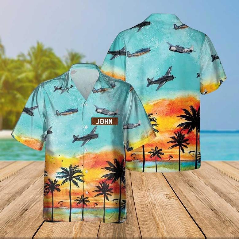 Personalized Grumman TBF TBM Avenger Hawaiian Shirt for Men Dad Veteran, Patriot Day, Gift for Husband