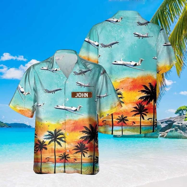 Personalized Gulfstream Hawaiian Shirt for Men Dad Veteran, Patriot Day, Gift for Husband