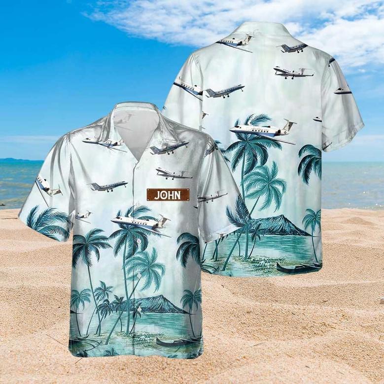 Personalized Gulfstream Hawaiian Shirt for Men Dad Veteran, Patriot Day, Gift for Husband