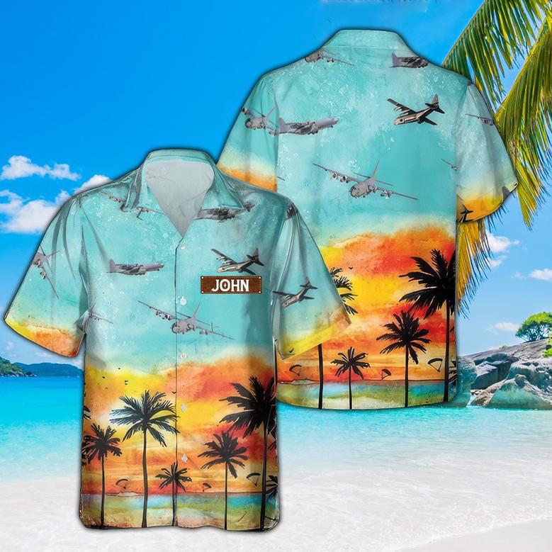 Personalized Gunship Hawaiian Shirt for Men Dad Veteran, Patriot Day