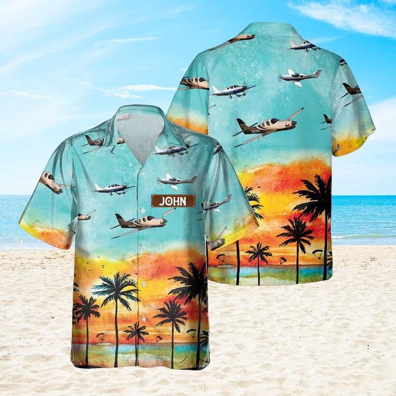 Personalized Lancair Aircraft Hawaiian Shirt for Men Dad Veteran, Patriot Day, Gift for Husband