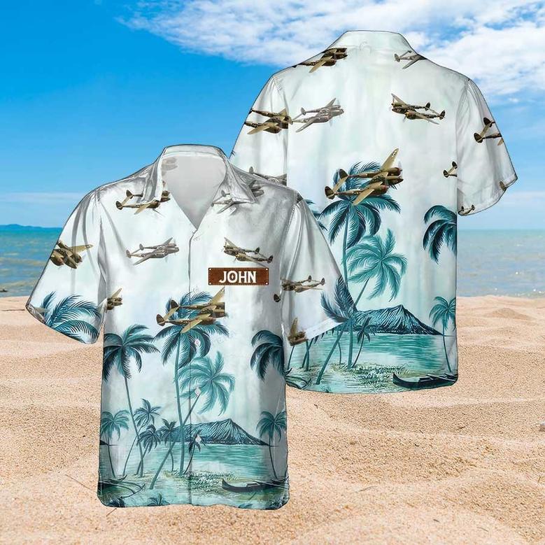 Personalized Lightning Hawaiian Shirt for Men Dad Veteran, Patriot Day, Gift for Husband