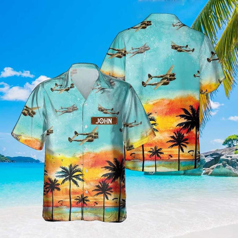 Personalized Lightning Hawaiian Shirt for Men Dad Veteran, Patriot Day, Gift for Husband