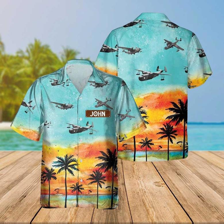 Personalized Martin PBM Mariner Hawaiian Shirt for Men Dad Veteran, Patriot Day, Gift for Husband