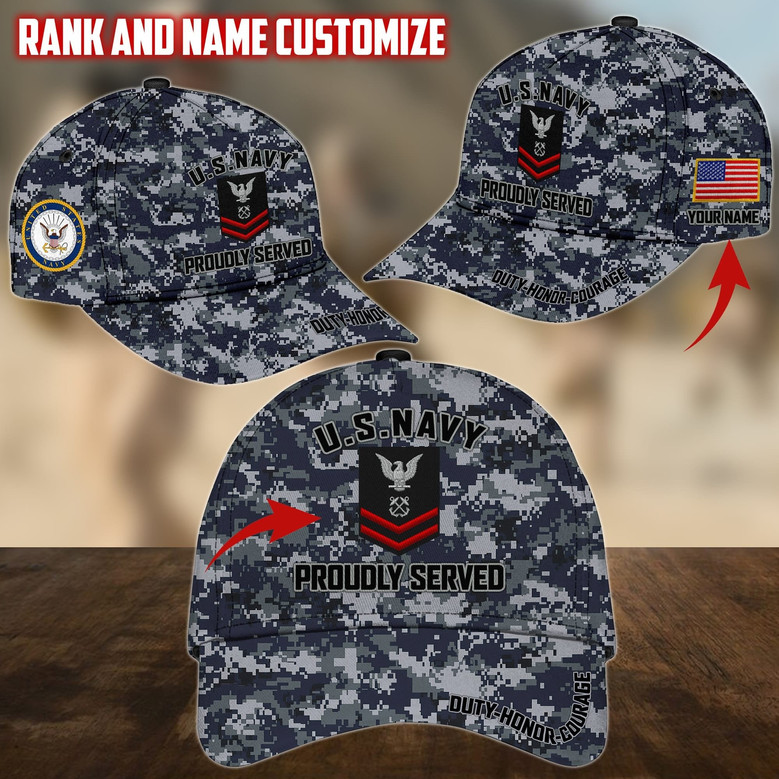 Personalized Name US Military Services Veteran Cap