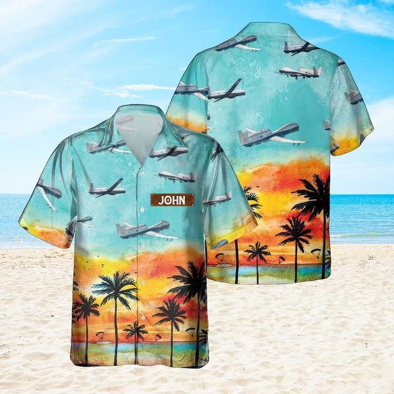 Personalized Northrop Grumman Triton Hawaiian Shirt for Men Dad Veteran, Patriot Day, Gift for Husband