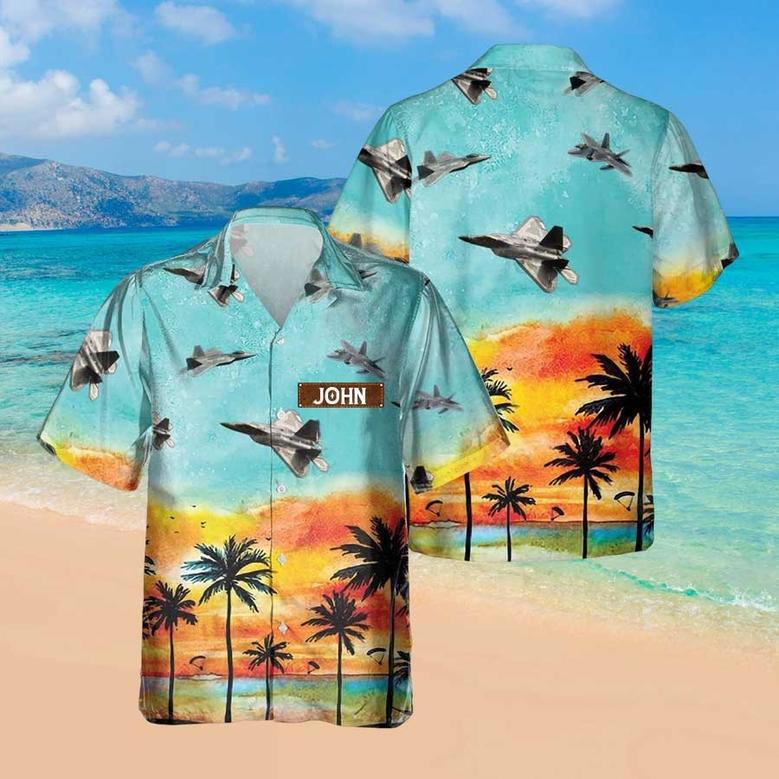 Personalized Raptor Hawaiian Shirt for Men Dad Veteran, Patriot Day, Gift for Husband