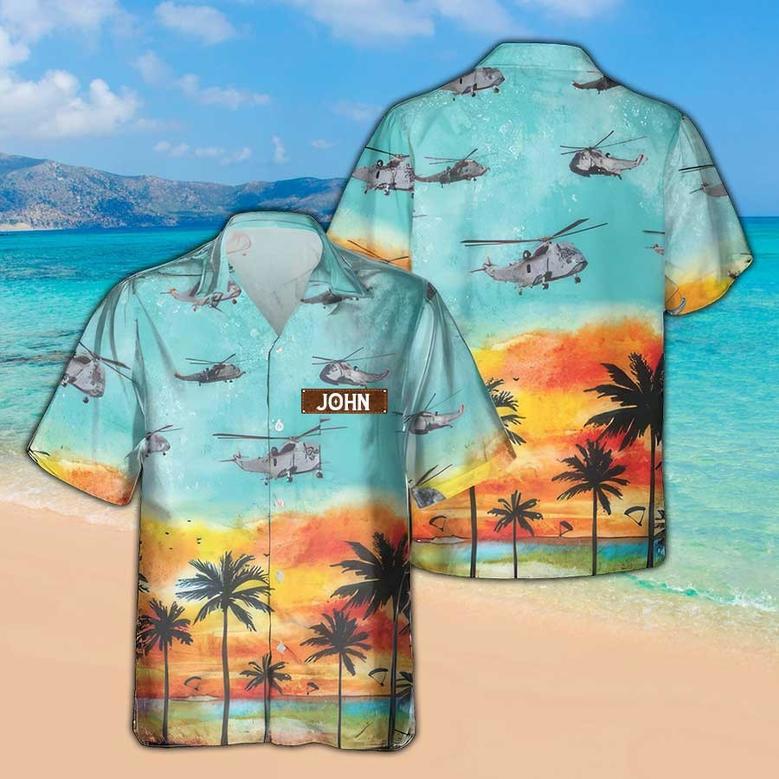 Personalized Sea King Hawaiian Shirt for Men Dad Veteran, Patriot Day, Gift for Husband