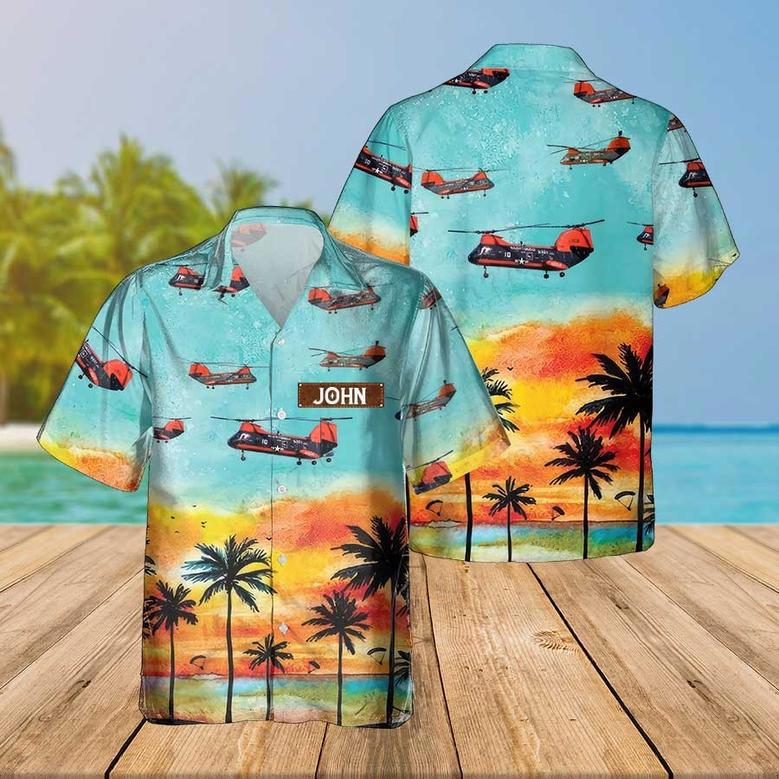 Personalized Sea Knight Hawaiian Shirt for Men Dad Veteran, Patriot Day, Gift for Husband