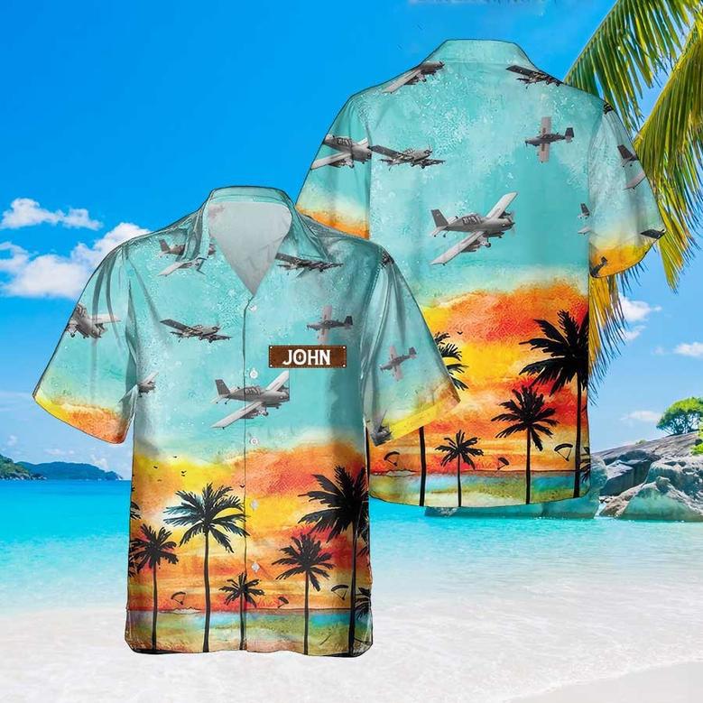 Personalized Sky Warden Hawaiian Shirt for Men Dad Veteran, Patriot Day, Gift for Husband