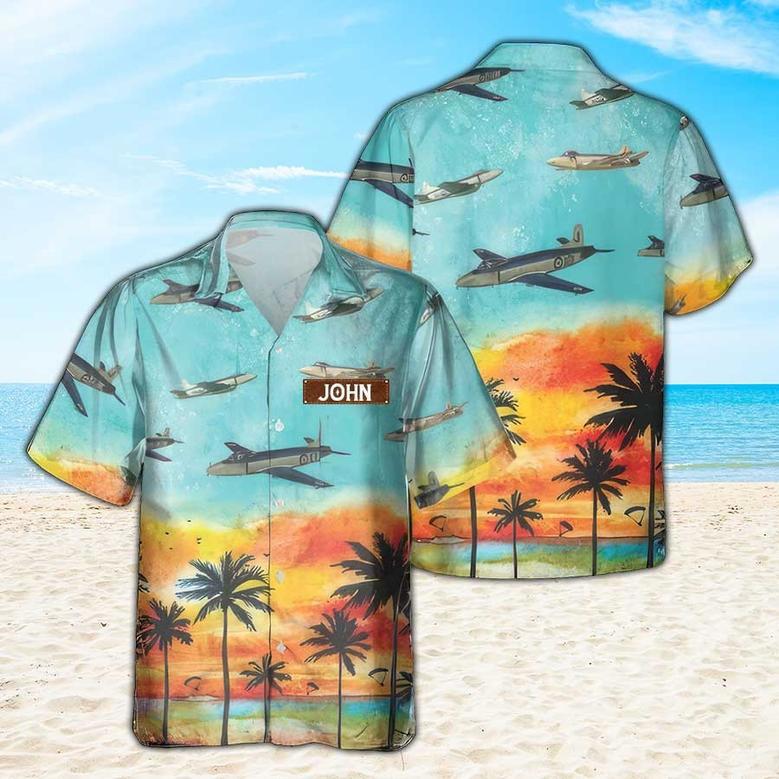 Personalized Supermarine Attacker Hawaiian Shirt for Men Dad Veteran, Patriot Day, Gift for Husband