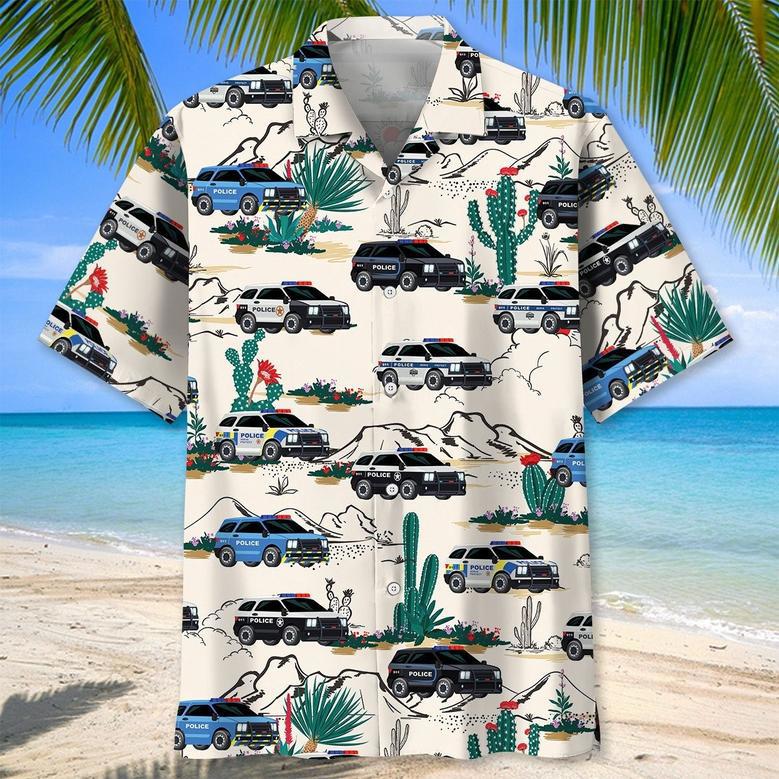 Police Proud Hawaiian Shirt for Policeman Summer Beach Shirt