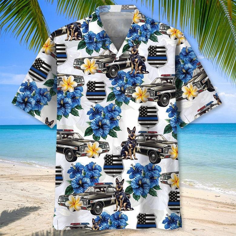 Police Proud Hawaiian Shirt for Policeman Summer Beach Shirt