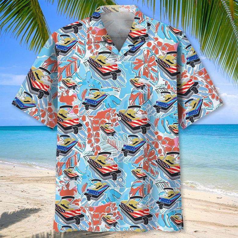 Pontoon Boat Tropical Aloha Hawaiian Shirt for Men, Women, Pontoon Summer Beach Shirt