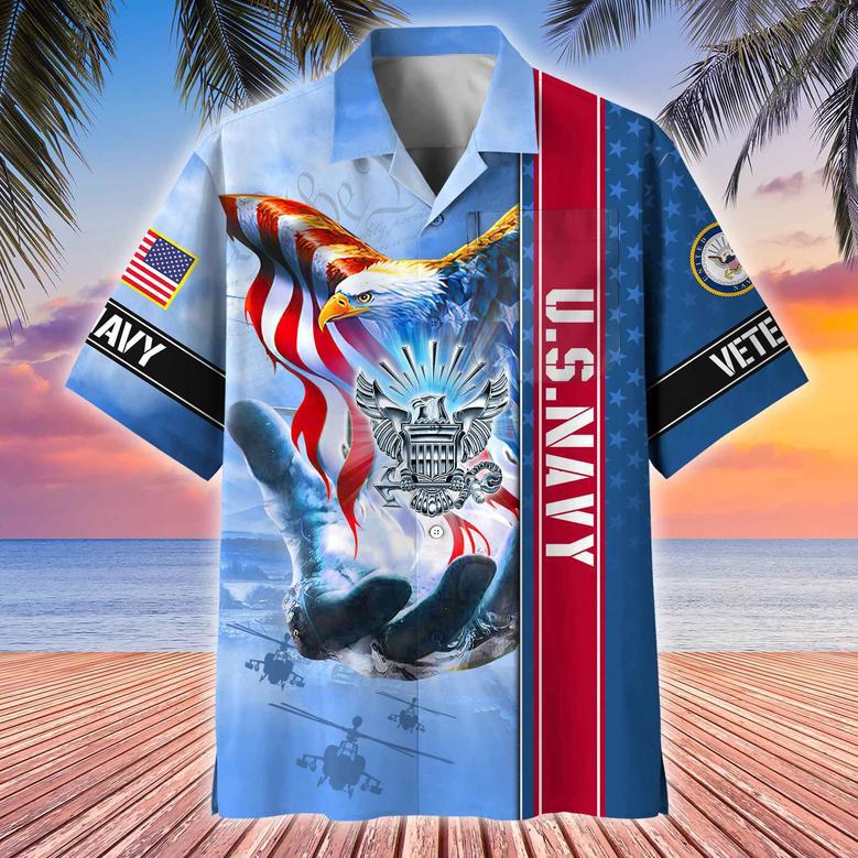 Premium American Pride US Veterans Hawaii Shirt With Pocket