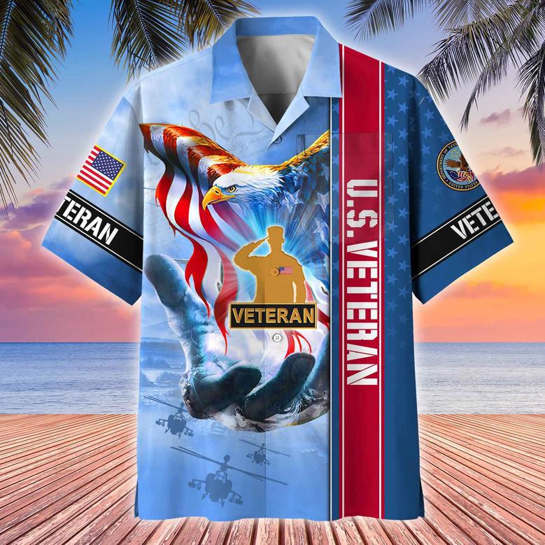 Premium American Pride US Veterans Hawaii Shirt With Pocket