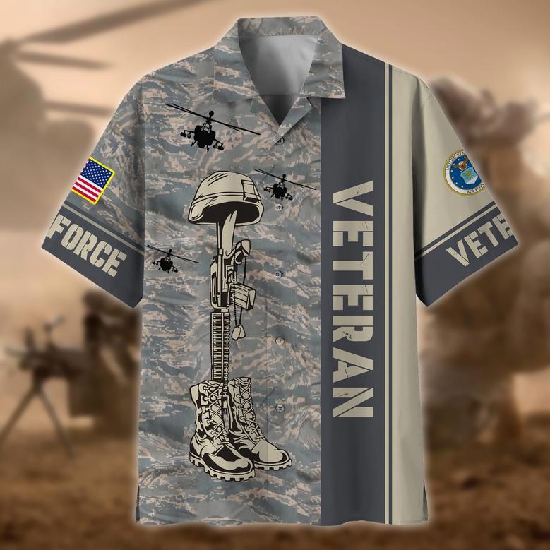 Premium Camo Soldiers Multiservice US Veteran Hawaii Shirt