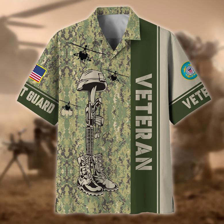 Premium Camo Soldiers Multiservice US Veteran Hawaii Shirt