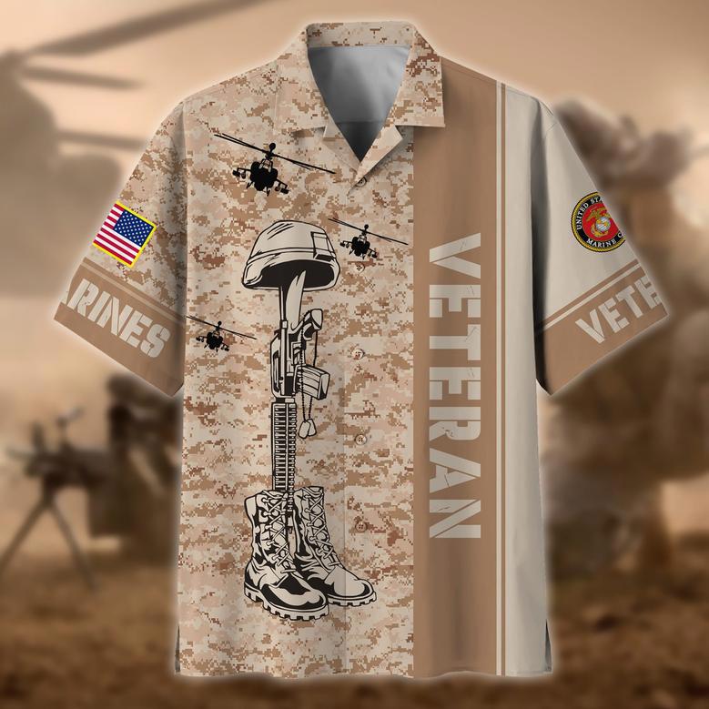 Premium Camo Soldiers Multiservice US Veteran Hawaii Shirt