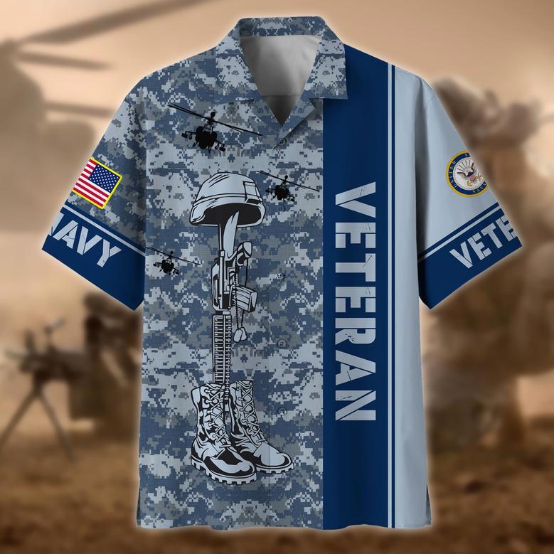 Premium Camo Soldiers Multiservice US Veteran Hawaii Shirt