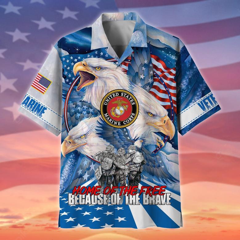 Premium Home Of The Free US Veteran Hawaii Shirt