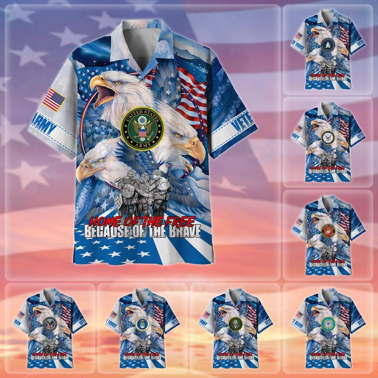 Premium Home Of The Free US Veteran Hawaii Shirt