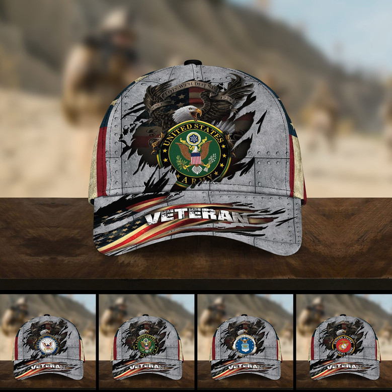 Premium Multiple US Military Services Veteran Cap