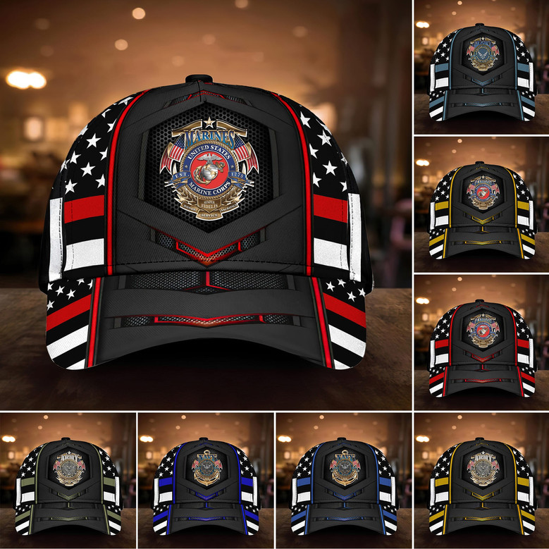 Premium Multiple US Military Services Veteran Cap